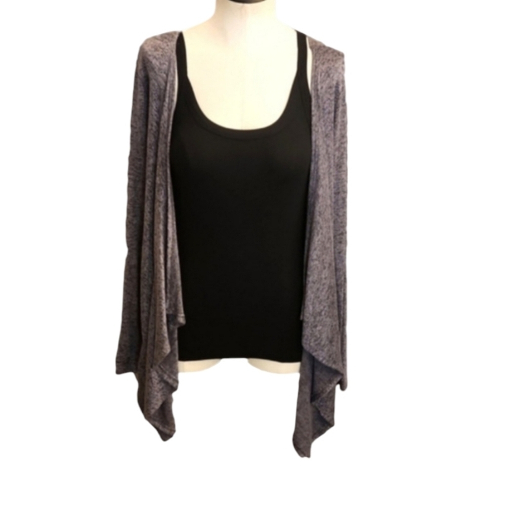 Free Kisses Open Front Waterfall Cardigan Lightweight Marled Women size Small - Picture 8 of 9
